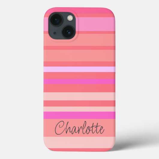 Name | Pink Strip Script Case-Mate iPhone Hülle (Rückseite)