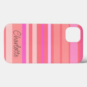 Name | Pink Strip Script Case-Mate iPhone Hülle (Rückseite (Horizontal))