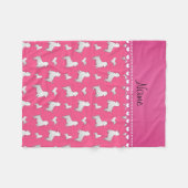 Name Pink West Highland White Terrier Hunde Fleecedecke (Vorderseite (Horizontal))