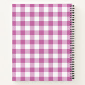 Name Pink & White Gingham Checkered Pattern Editor Notizblock (Rückseite)