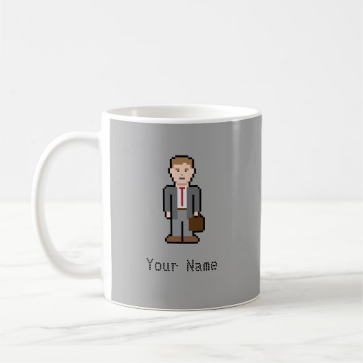 Name-Pixel-Beruf Kaffeetasse (Links)