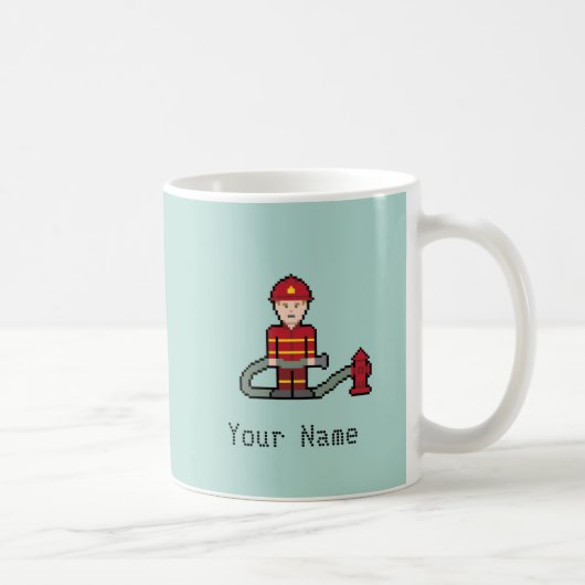Name-Pixel-Feuerwehrmann Kaffeetasse (Rechts)