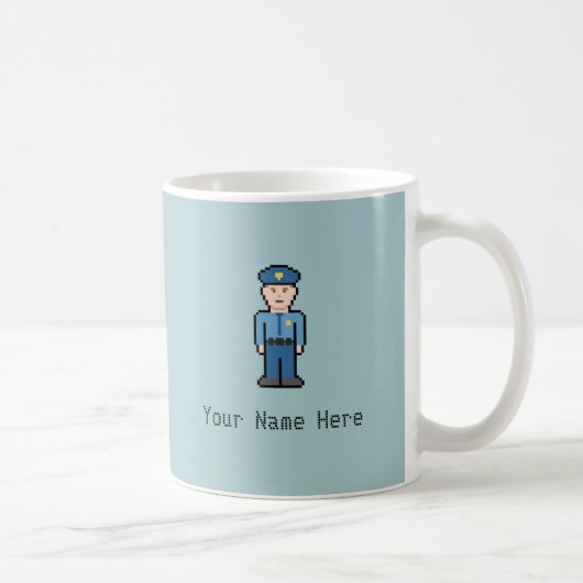 Name-Pixel-Polizist Kaffeetasse (Rechts)