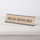 Name Plakat des Boss Head Honcho Desk Schreibtischnamensplakette (Vorderseite )
