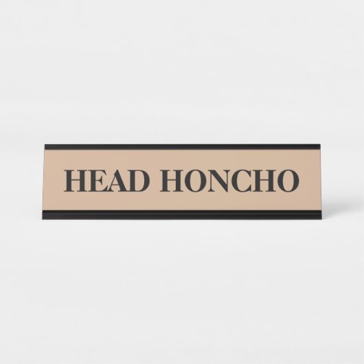 Name Plakat des Boss Head Honcho Desk Schreibtischnamensplakette (Vorderseite )