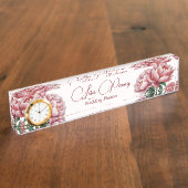 Name Plakat des Peony Desk Namensplakette (Seite)