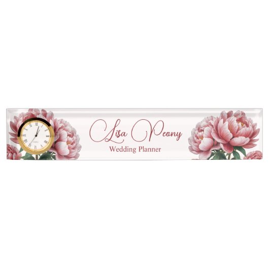 Name Plakat des Peony Desk Namensplakette (Vorderseite)