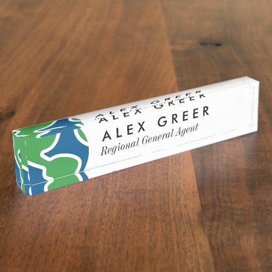 Name Plakat für den globalen Lebensmittelladen Namensplakette (Seite)