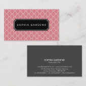 Name Plakat v3 - Amime-Muster - Rosa Visitenkarte (Vorne/Hinten)