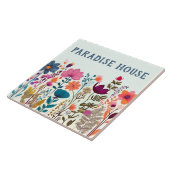 Name Plakate Schild Farbige Wildblume Fliese (Seite)