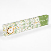 Name Plakette floral Monogramm