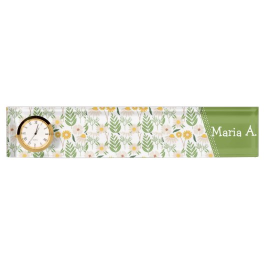 Name Plakette floral Monogramm (Vorderseite)