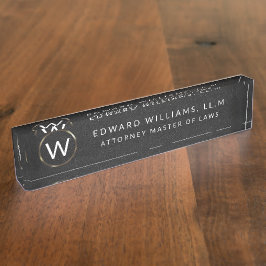 Name-Plakette für Berufliche Monogramm Namensplakette