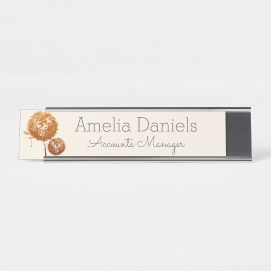 Name Plakette für die hübsche Wildblume Schreibtischnamensplakette (Vorderseite )