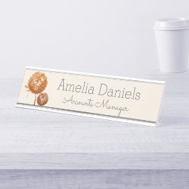 Name Plakette für die hübsche Wildblume Schreibtischnamensplakette