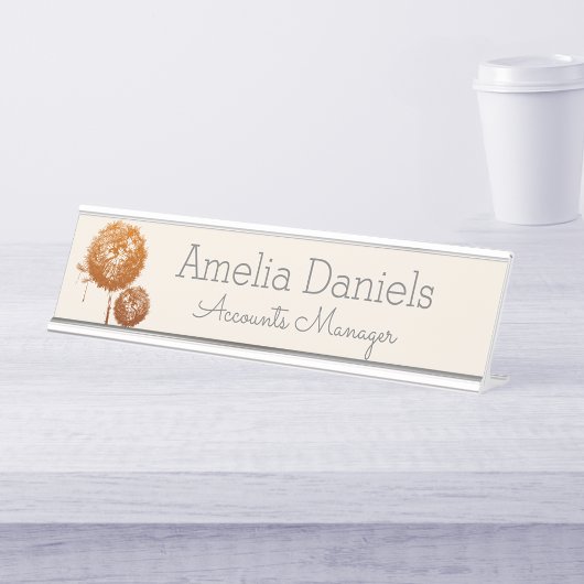 Name Plakette für die hübsche Wildblume Schreibtischnamensplakette