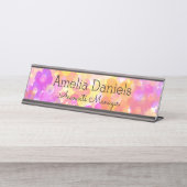 Name Plakette für die Summer Blume Schreibtischnamensplakette (Vorderseite )