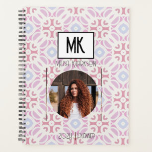 Name Planner mit Foto auf Grunge-Muster Planer