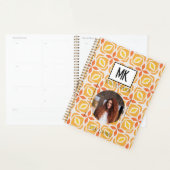 Name Planner mit Foto auf Orange Grunge Muster Planer (Anzeige)