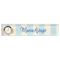 Name Plate Blue Beige Streifen