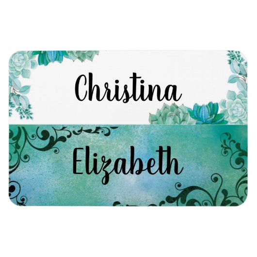 Name Plate Magnet 2 Namen (Horizontal)