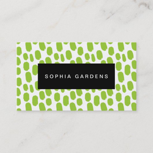 Name Plate - Paint Strokes - Martian Green Visitenkarte (Vorderseite)