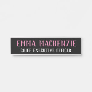 Name Plate Pink Moderne hängende Tür Name Plate Türschild