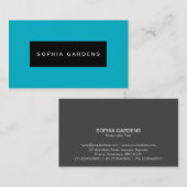 Name Plate - Schwarz auf Blue 00b2ca Visitenkarte (Vorne/Hinten)