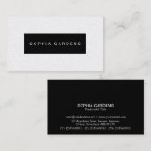 Name Plate - Schwarz mit Weiß (Goldkarte) Visitenkarte (Vorne/Hinten)