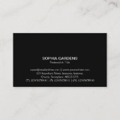 Name Plate - Schwarz mit Weiß (Goldkarte) Visitenkarte (Rückseite)