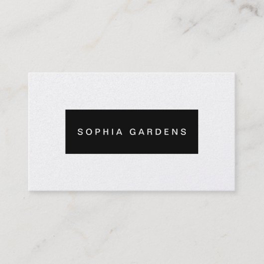 Name Plate - Schwarz mit Weiß (Goldkarte) Visitenkarte (Vorderseite)
