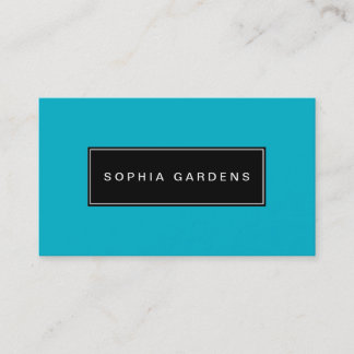 Name Plate v2 - Black on Aqua 00b2ca Visitenkarte
