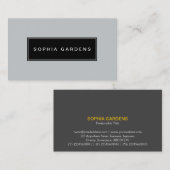 Name Plate v2 - Schwarz auf Grau c6cbcc Visitenkarte (Vorne/Hinten)