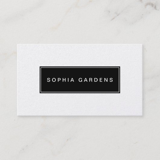 Name Plate v2 - Schwarz auf Weiß (Goldkarte) Visitenkarte (Vorderseite)