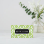 Name Plate v3 - Damask - Martian Green Visitenkarte (Stehend Vorderseite)