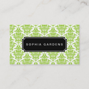 Name Plate v3 - Damask - Martian Green Visitenkarte