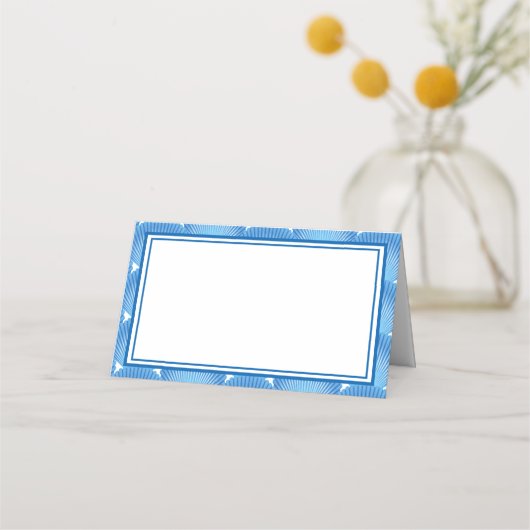 Name Platzkarte-Blue-Muscheln Platzkarte (Vorderseite)