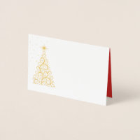 Name Platzkarte Gold Foiled Christmas Tree & Stars