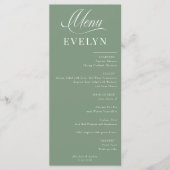 Name Platzkarte | Hochzeitsmenü Menükarte (Vorderseite)