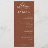 Name Platzkarte | Hochzeitsmenü Menükarte (Vorderseite)