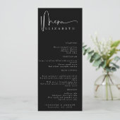Name Platzkarte | Menü | Einfache Hochzeitsmenüs Menükarte (Stehend Vorderseite)