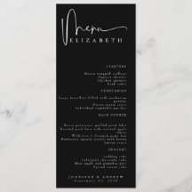 Name Platzkarte | Menü | Einfache Hochzeitsmenüs