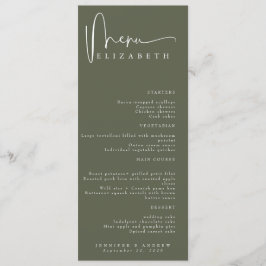 Name Platzkarte | Menü | Einfache Hochzeitsmenüs Menükarte