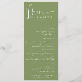 Name Platzkarte | Menü | Einfache Hochzeitsmenüs Menükarte