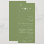 Name Platzkarte | Menü | Einfache Hochzeitsmenüs Menükarte (Vorne/Hinten)