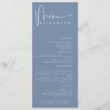 Name Platzkarte | Menü | Einfache Hochzeitsmenüs