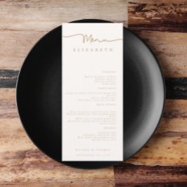Name Platzkarte | Menü | Einfache Hochzeitsmenüs Menükarte