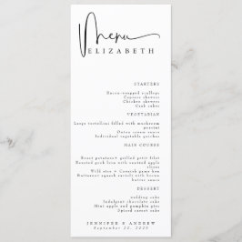 Name Platzkarte | Menü | Einfache Hochzeitsmenüs Menükarte