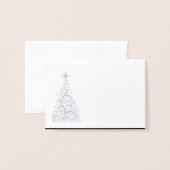 Name Platzkarte SLVR Foiled Christmas Tree & Stars Folienkarte (Vorderseite mit Umschlag)