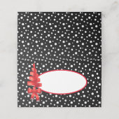 Name Platzkarten Weihnachts Ribbon Tree Polka Dot (Außenseite Aufgefaltet)